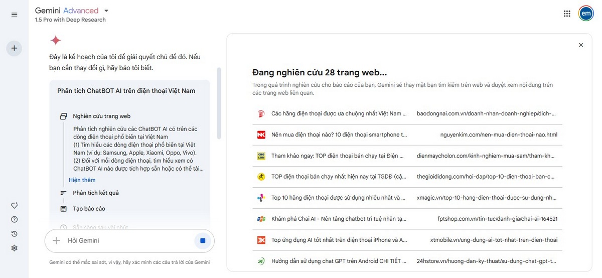 Bước 5 Xem AI Phân tích nghiên cứu từ các nguồn