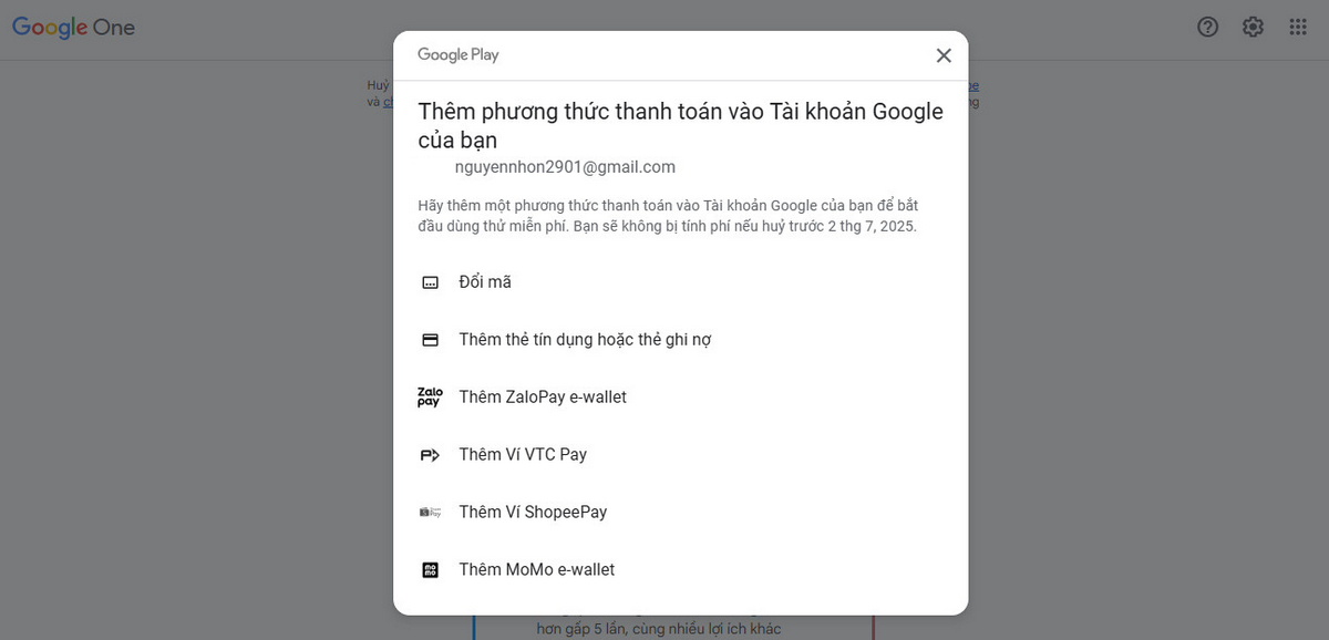 Bước 4 Thêm phương thức thanh toán