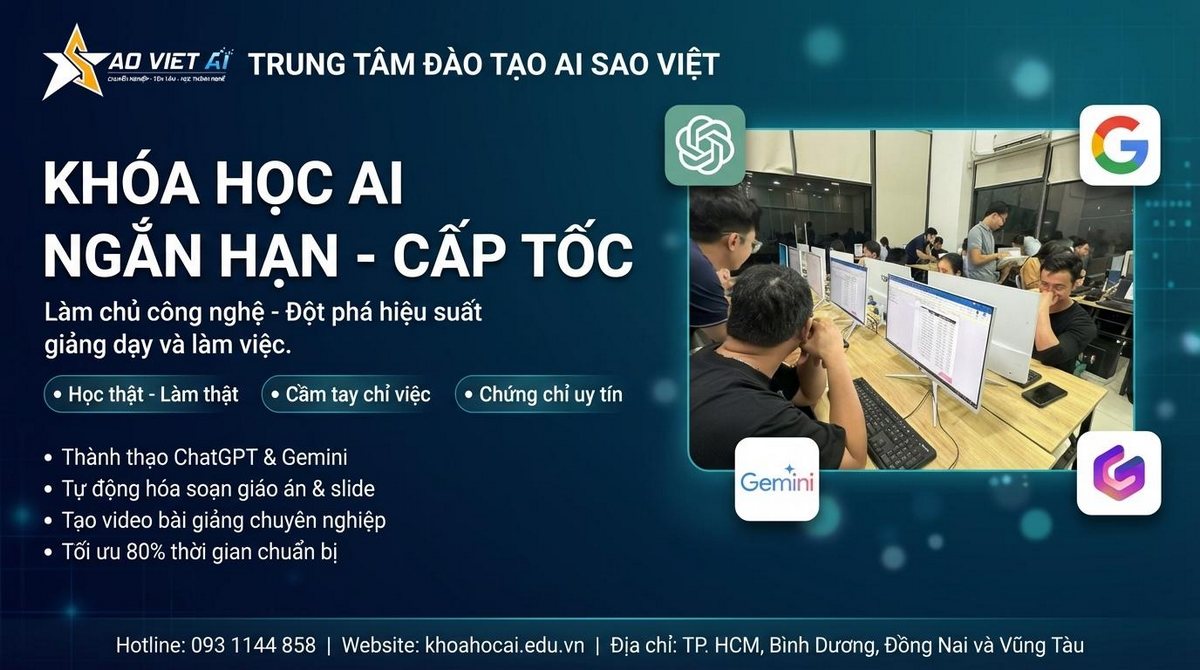 Khóa học AI ngắn hạn cấp tốc