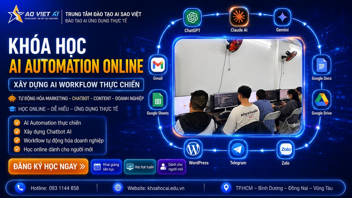Khóa Học AI Automation Online - học tự động hóa trực tuyến